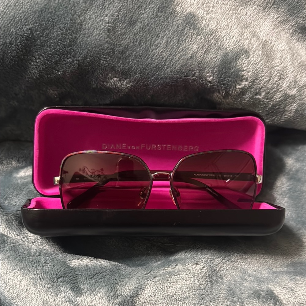 Diane Von Furstenberg Pink Modern Sunglasses